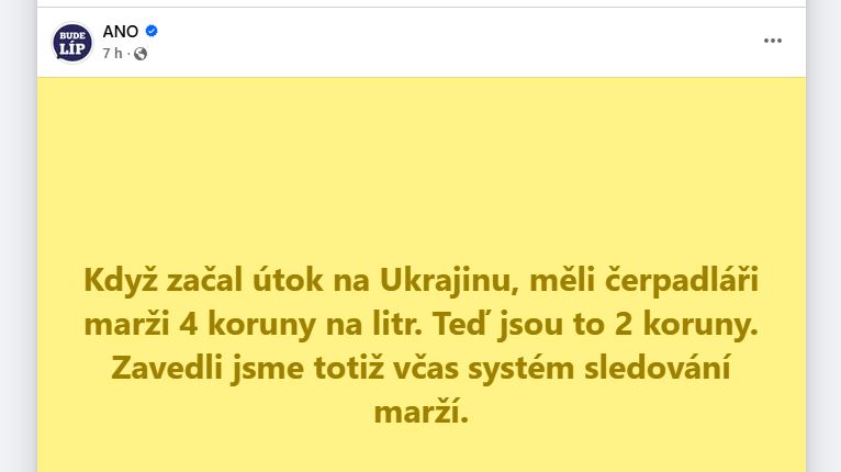 Babiš hřímal o nehorázných maržích pumpařů, ještě dopoledne se ANO chlubilo, jak to má pod kontrolou